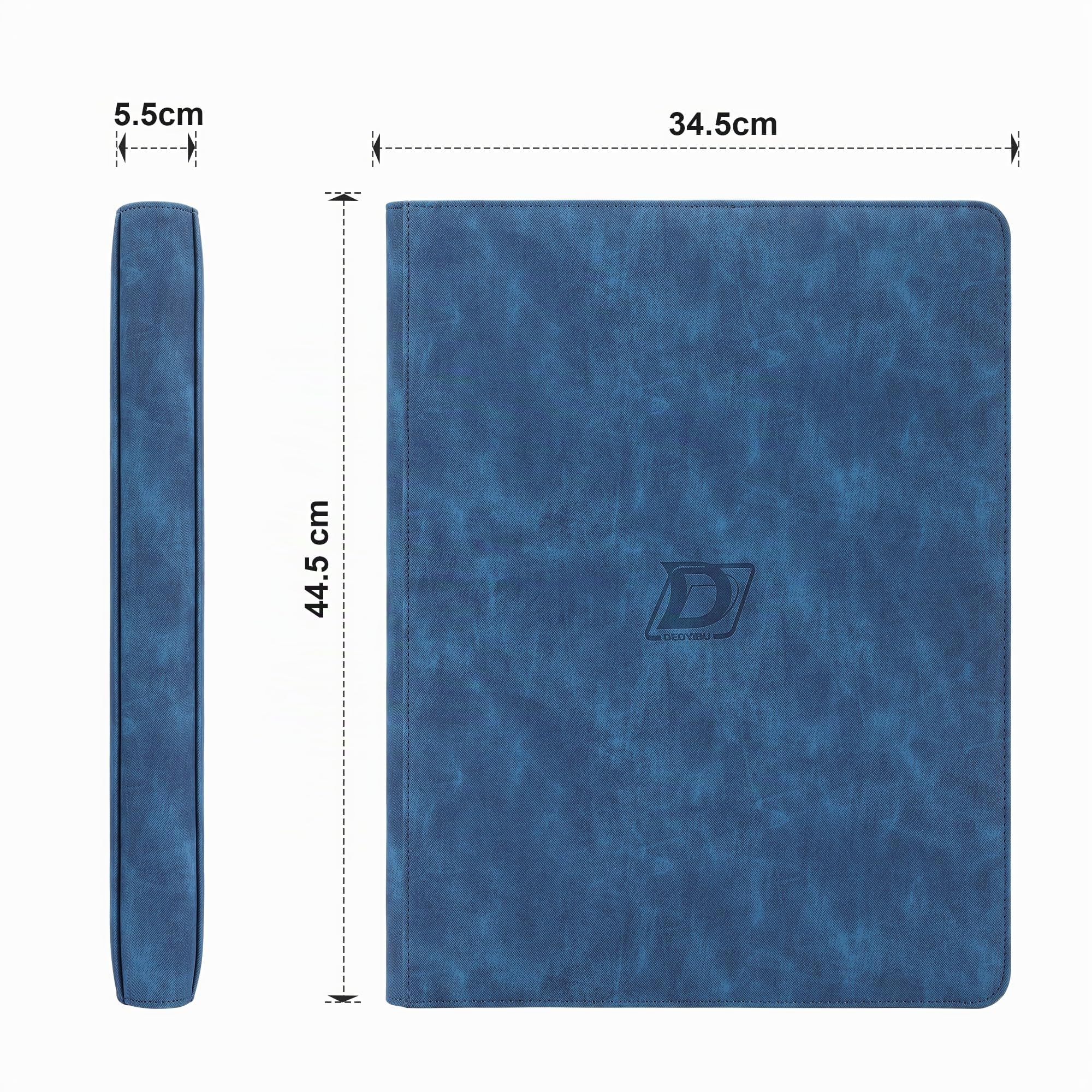 Álbum de tarjetas coleccionables grande para más de 1000 tarjetas, 16 compartimentos, álbum de recortes con cremallera, carpeta para tarjetas comerciales, para YuGiOh, MTG, tarjetas deportivas