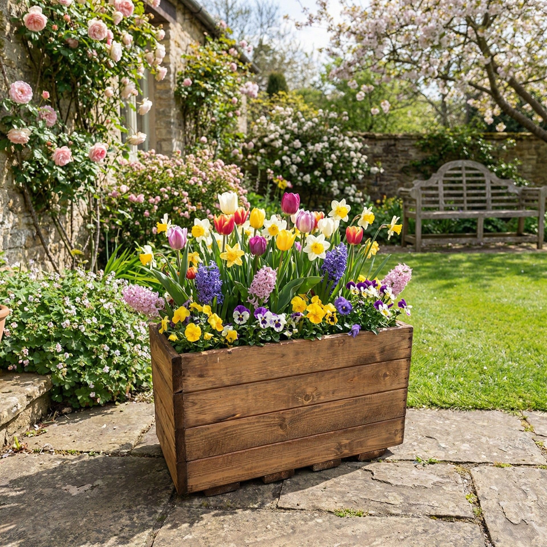 Charles Taylor Garden Furniture Brown Charles Taylor Regular Open Wooden Garden Veg Trough Planter