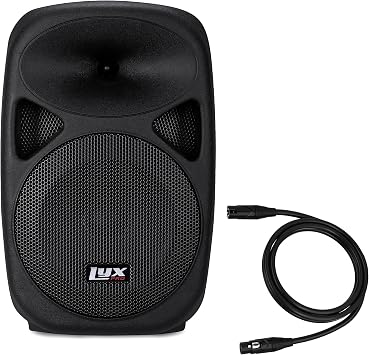 LyxPro SPA-8 Compact 8" Portable PA System 100-Watt RMS Power Active Speaker System Equalizer Bluetooth SD Slot USB MP3 XLR 1/4" 1/8" 3.5mm Inputs with Lyxpro Quad Series 6FT XLR Cable