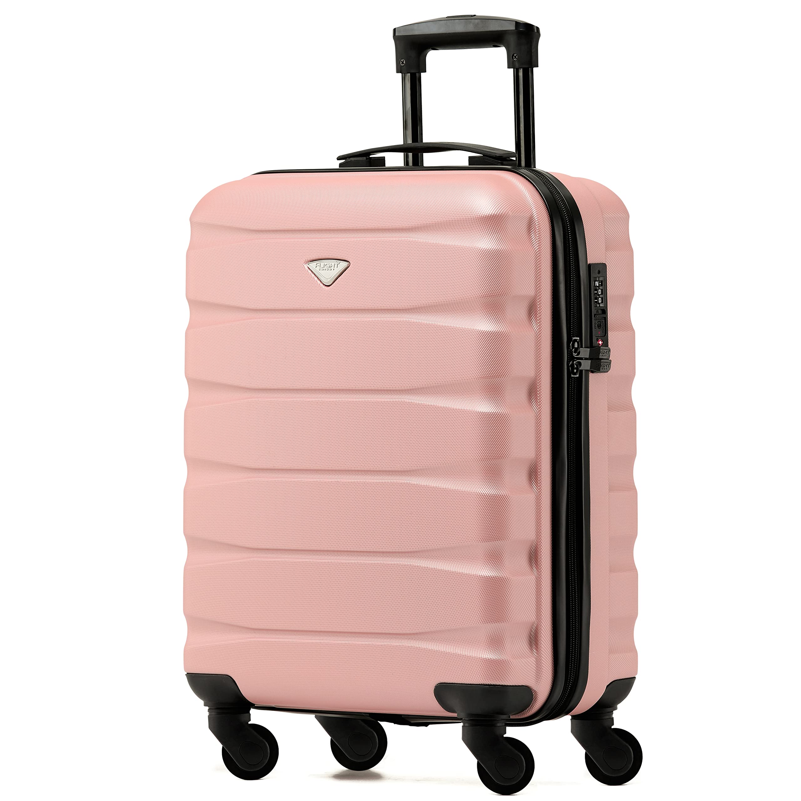 Flight Knight Valigie Rigide in ABS Leggere a 4 Ruote - Bagaglio a Mano Approvato per Oltre 60 Compagnie Aeree Tra Cui Easyjet, Jet2 E Dimensioni Massime per Ryanair (Priorita) 55x40x20cm