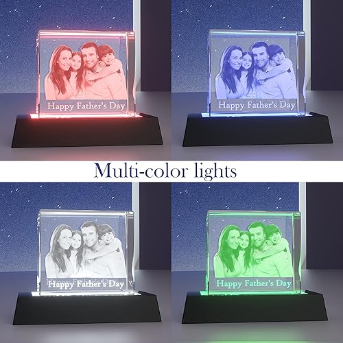 Miniatura 3 de Aro Torliy Foto personalizada de cristal 3D, regalos de recuerdo conmemorativo de cumpleaños para tu ser querido en - Imagen 3D en cristal con base