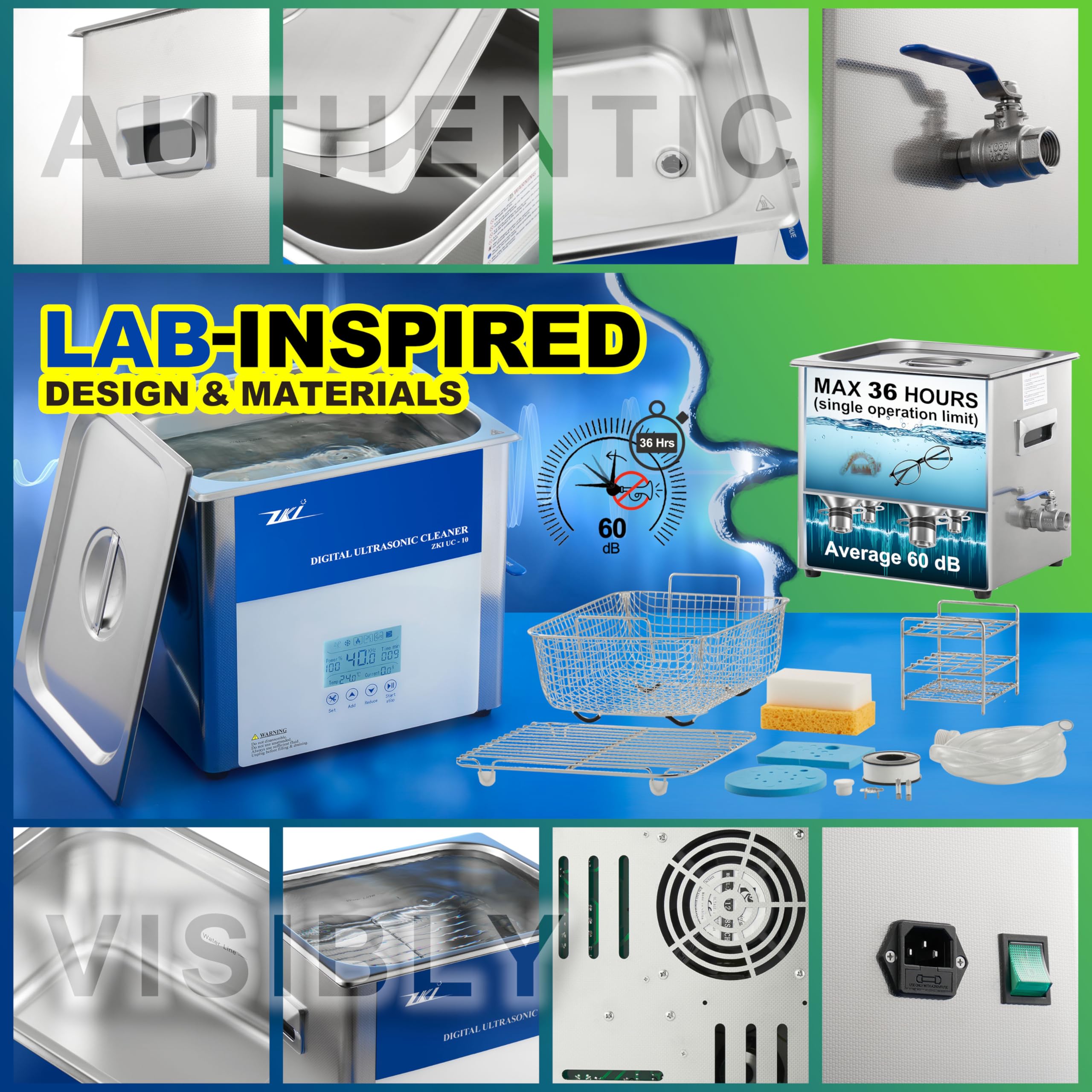 Amazon.com: ZKI 10L Digital Ultrasonic Cleaning Machine
