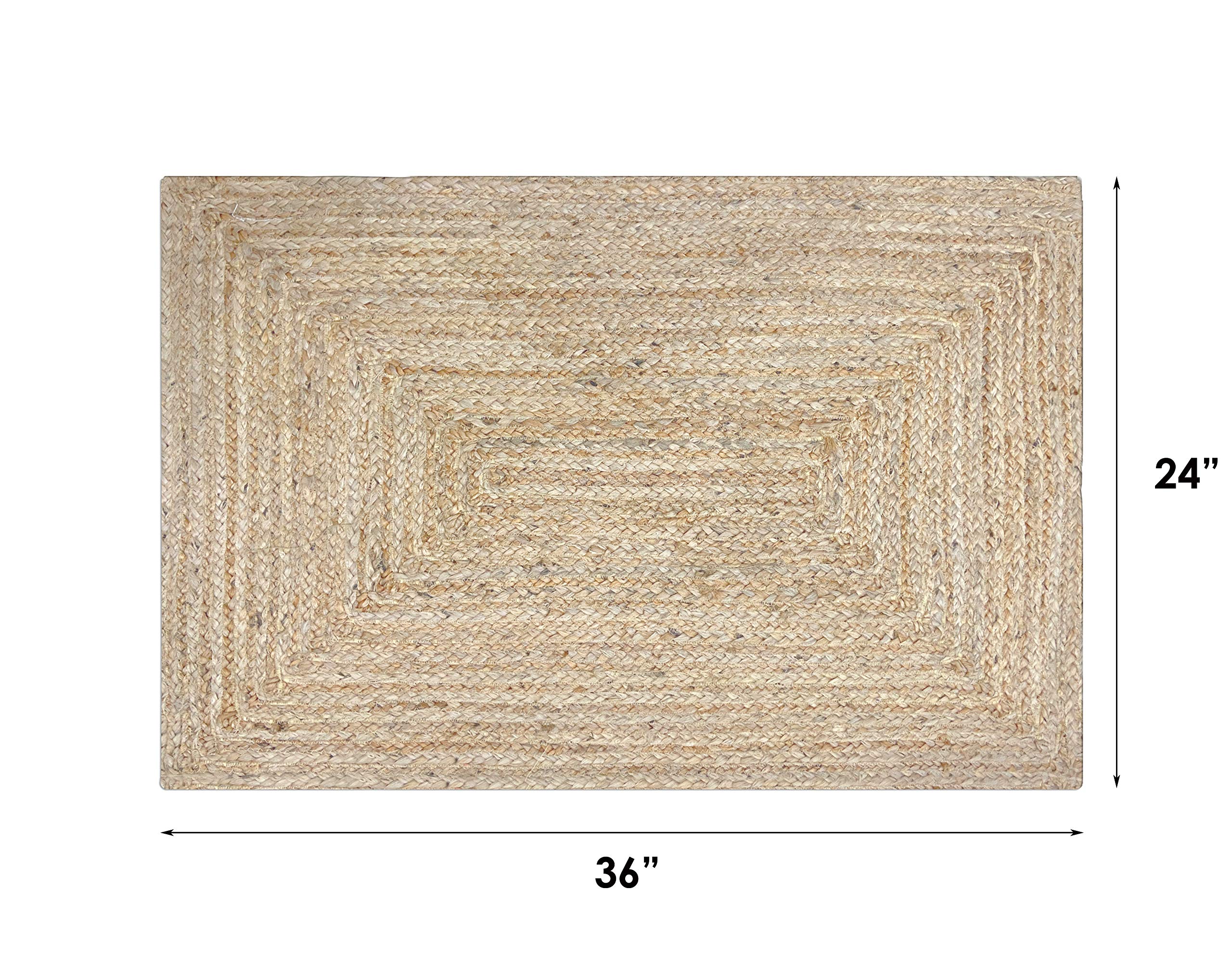Buy Jute Braided Natural Rug 2’X3' Natural Linen Colour, Hand Woven