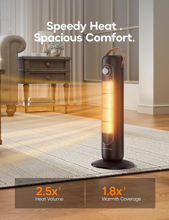 Calefactor Eléctrico Portátil Cerámico PTC 1500W con Oscilación y Protección miniatura 3