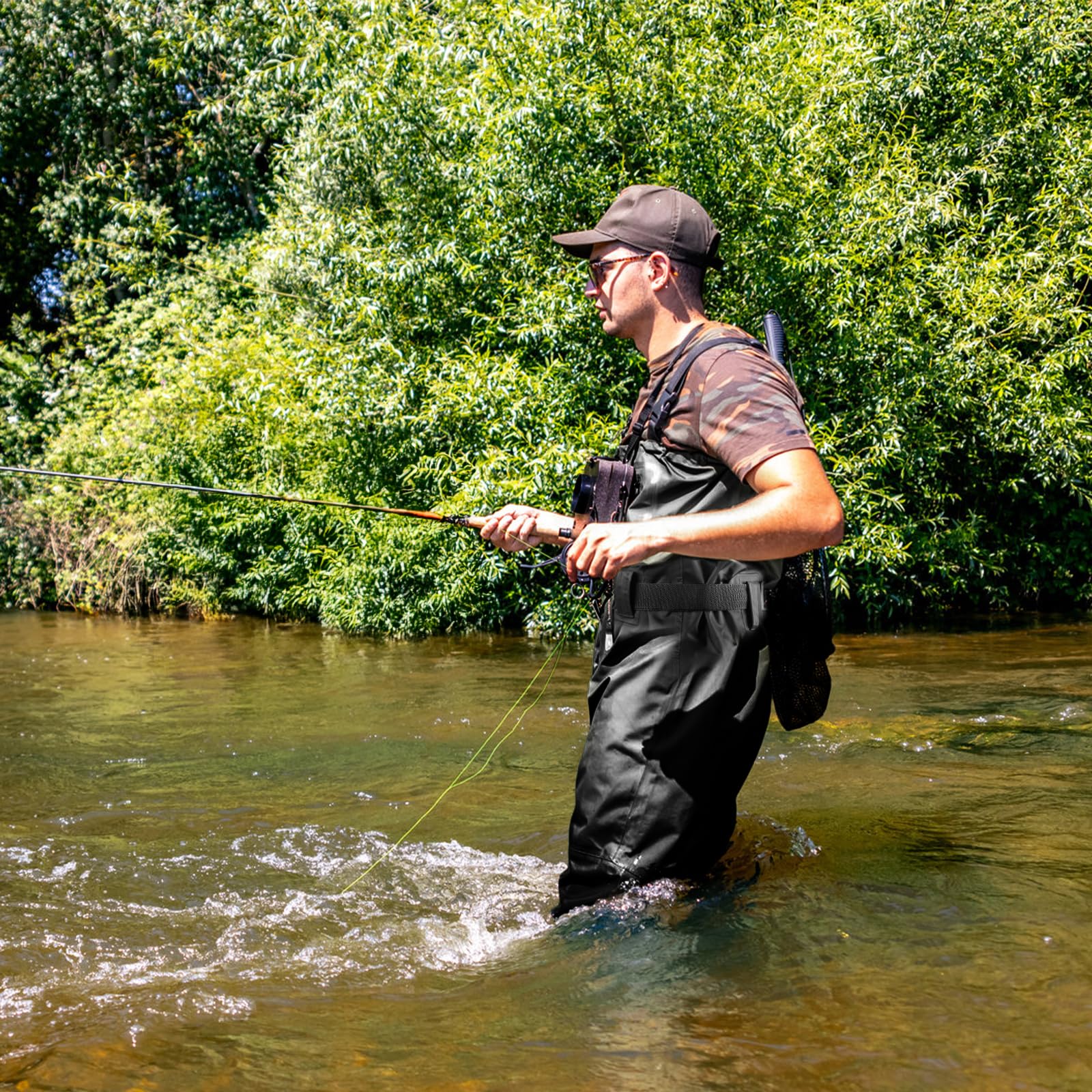 SWAWIS Cuissardes Waders Poitrine Pêche Imperméables avec Bottes Respirantes