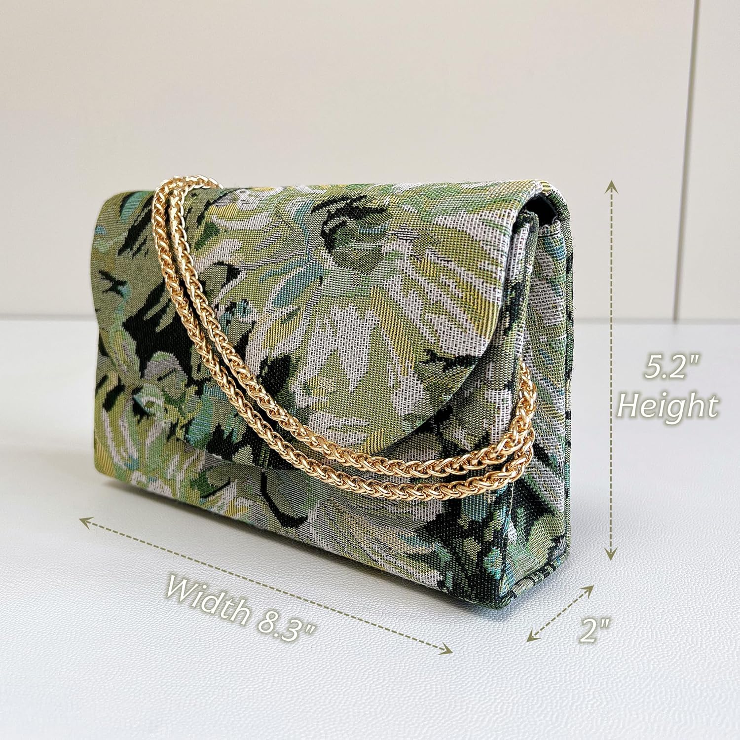 Floral Evening Clutch Purses For Women Cute Embroidery Crossbody Shoulder Handbag For Wedding, Cocktail, Prom & Party, - Image 3