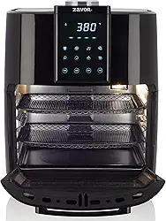 Zavor Crunch All-in-One 12,7 litros fritadeira a ar forno e desidratador com assadeira e prateleiras | Grande capacidade para melhor circulação de ar, acessórios e receitas eBook, preto (ZSEAF22)