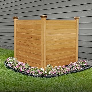 4ft H x 4ft W (2 Panels) No Dig Enclo Premium Wood Privacy Screen, Ideal Outdoor Privacy Wall, Pool Equipment Enclosure, Cedar Fence, Trash Can Enclosures, Air Conditioner Fence, EC18029