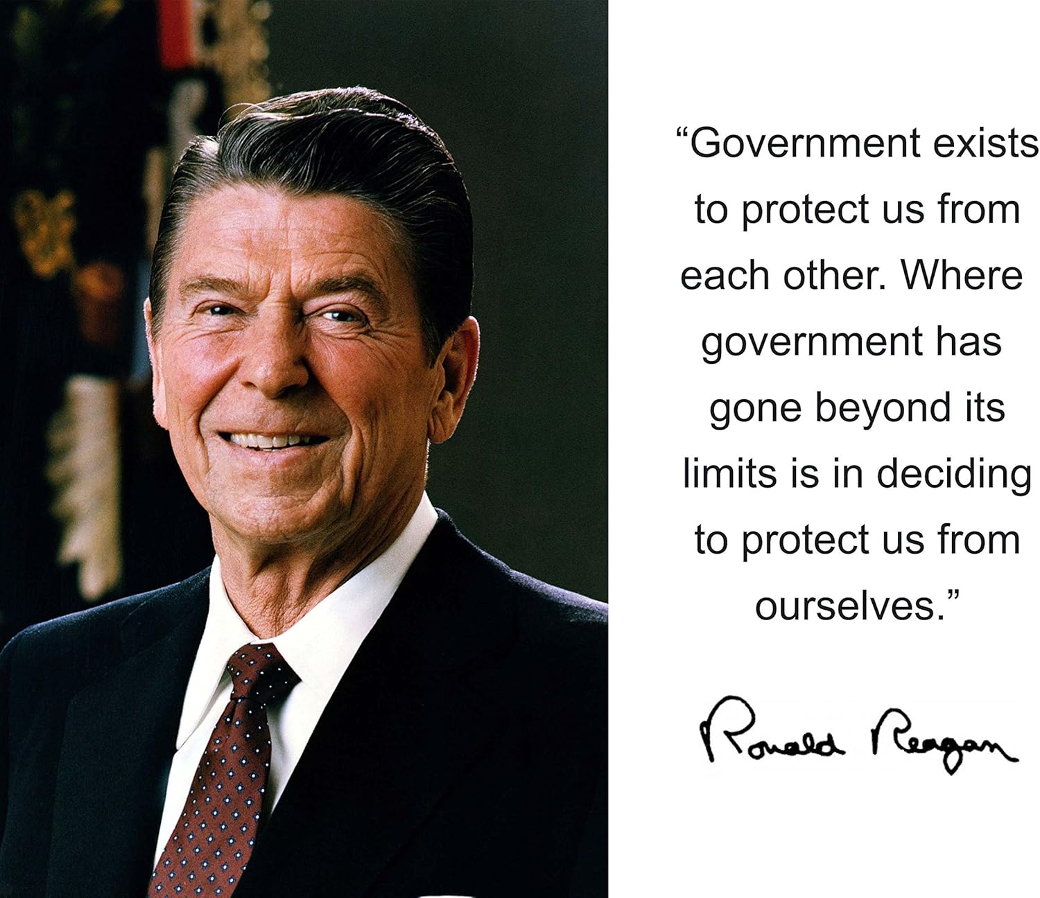 Ronald Reagan Government Quote Ronald Reagan Government Exists Quote Autograph 8X10 Photo : Amazon.co.uk:  Home & Kitchen