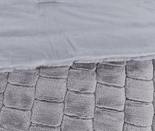 Miniatura 8 de Elegant Comfort Lujoso juego de edredón de piel sintética de 3 piezas  Alternativa cálida para todas las estaciones  Ultra suave, juego de ropa de