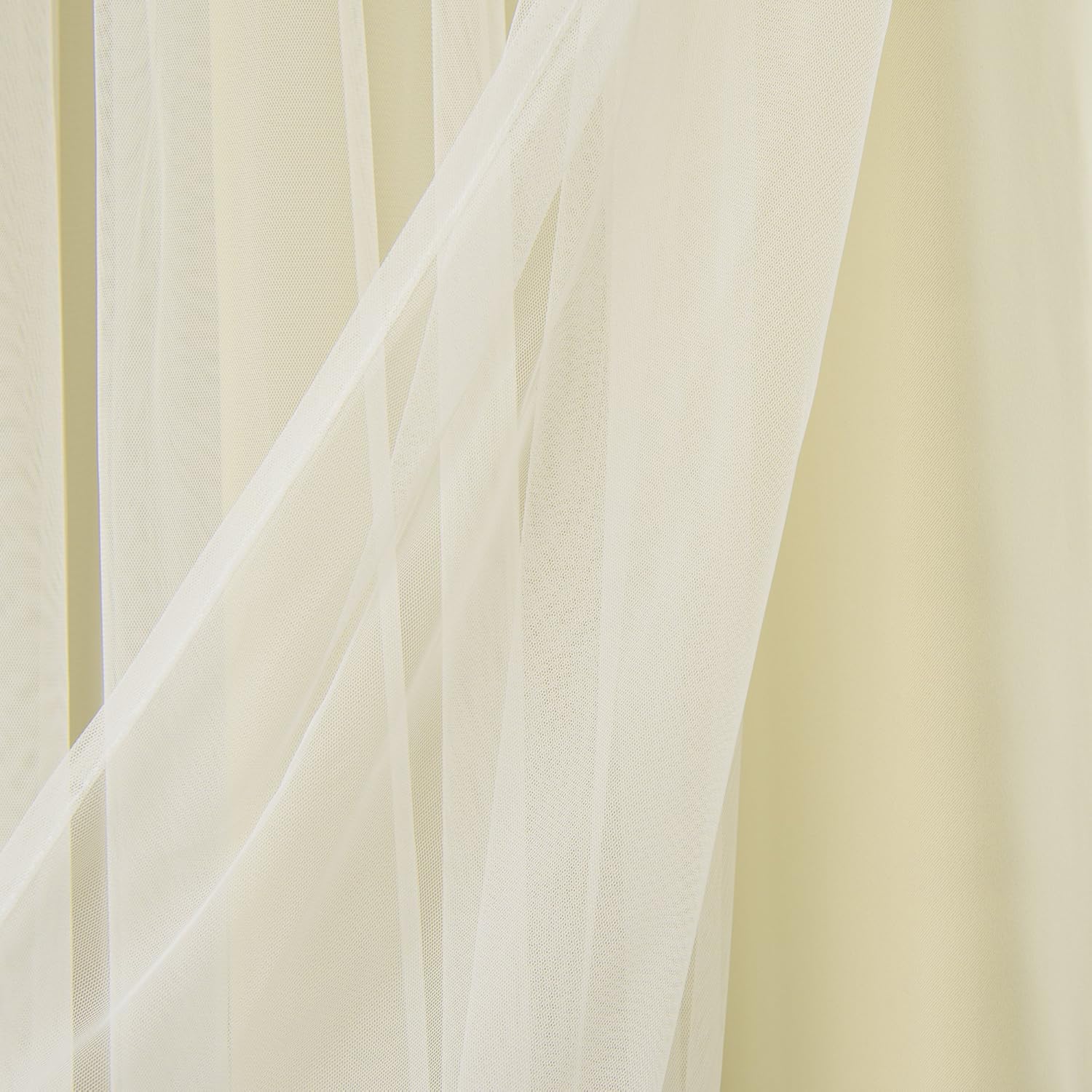 Best Home Fashion Lace Tulle Overlay Thermal Insulated Solid Blackouts - Rod pocket - Beige - 52"W x 84"L - (Set of 2 Panels)