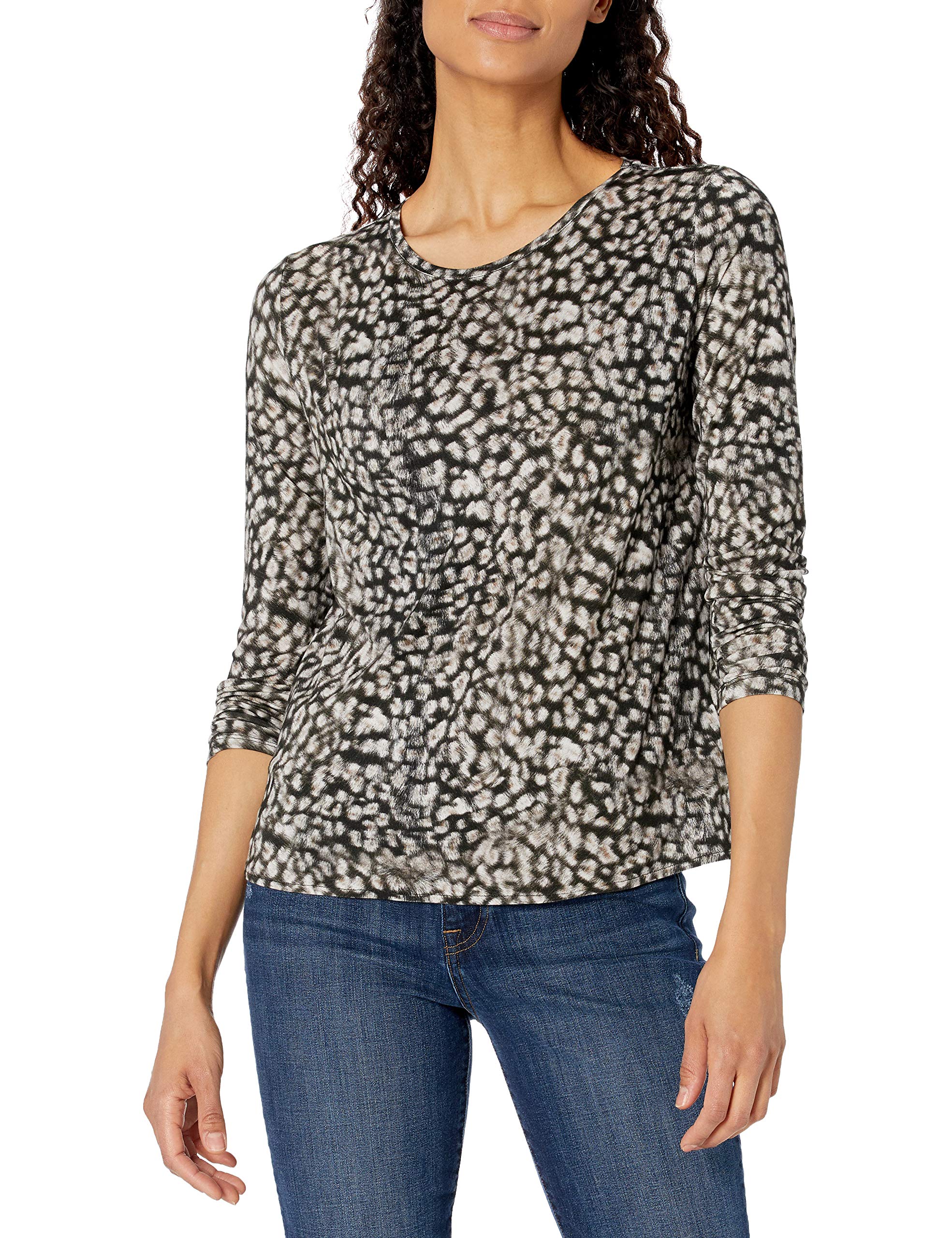 Majestic Filatureswomens Soft Touch Animal Print Boatneck T-Shirt