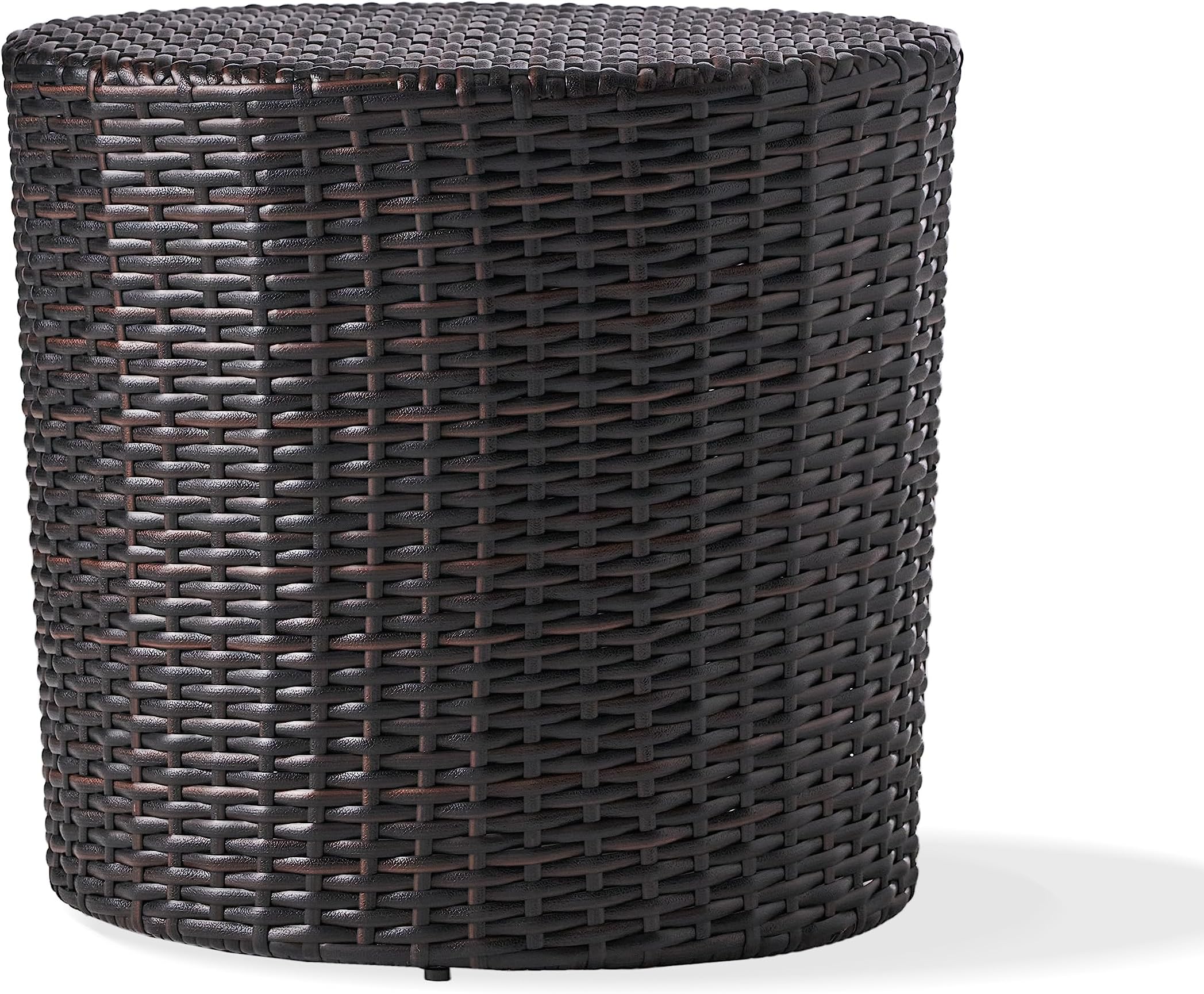 Christopher Knight Home 221495 Overton Outdoor Wicker Barrel Side Table, 16.75 inches high x 17.5 inches Wide 17.5 inches deep, Brown