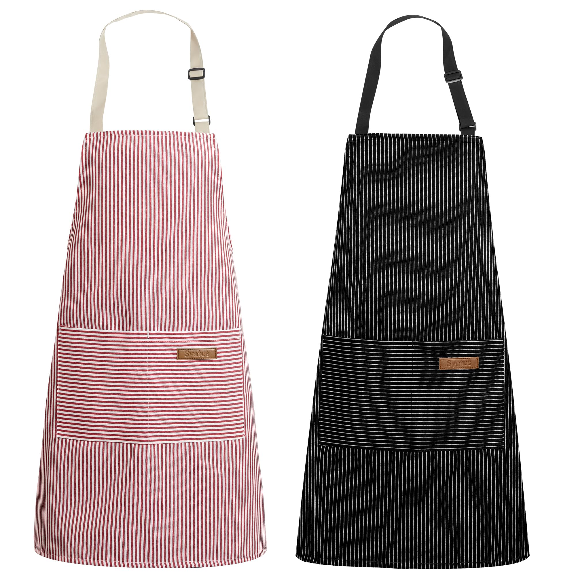 Syntus Apron for Men Women, Adjustable Cooking Kitchen Apron with 2 Pockets
