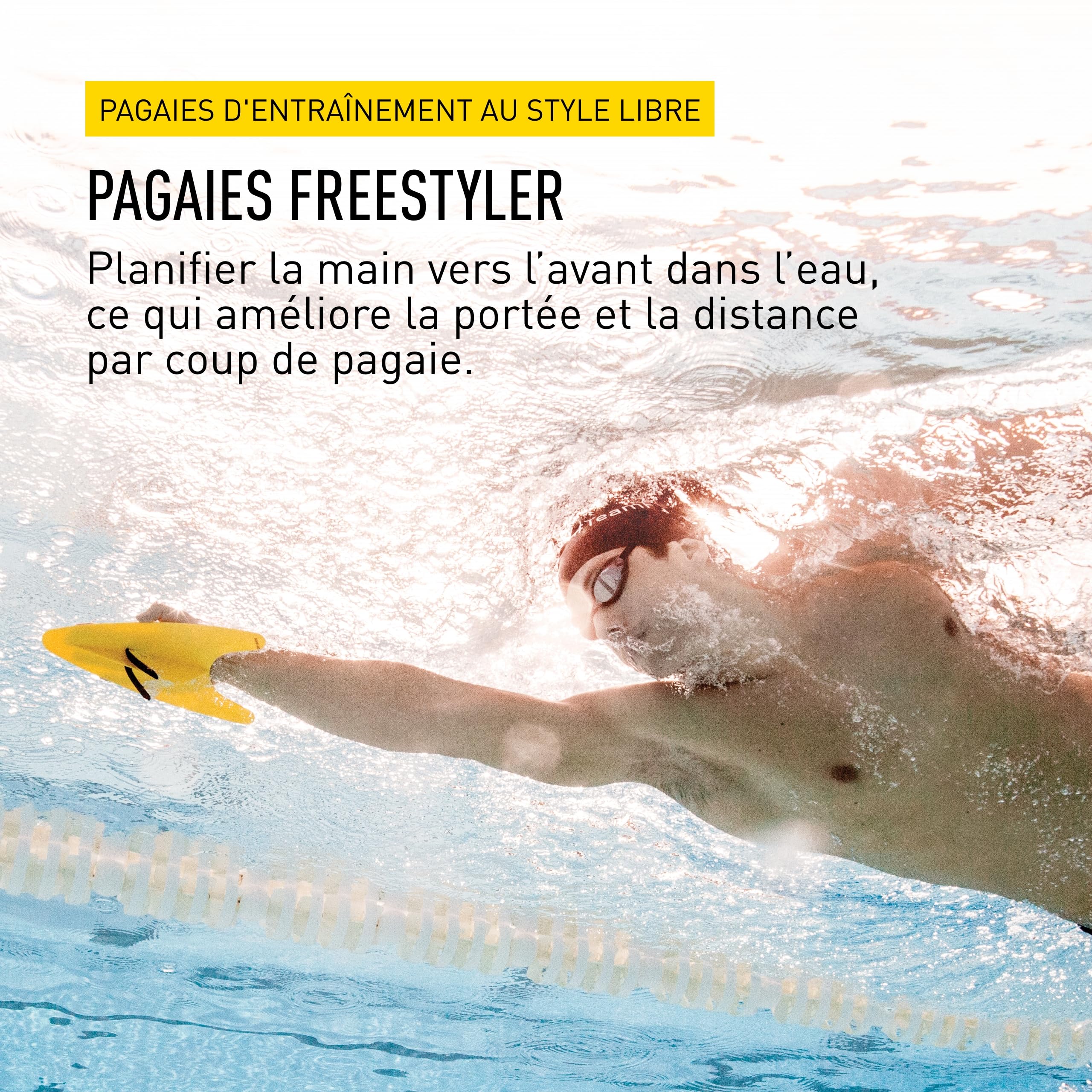 FINIS Freestyler Paddles de natation Jaune (Pour adulte)/ Blanc (Pour enfant)