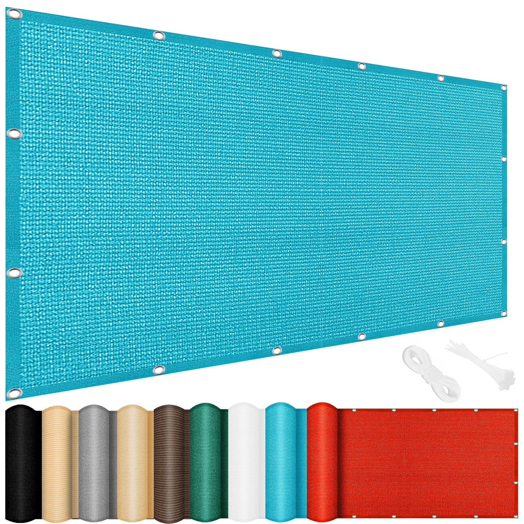 Voile d'ombrage anti UV 98% en toile respirante carrée bleu ciel