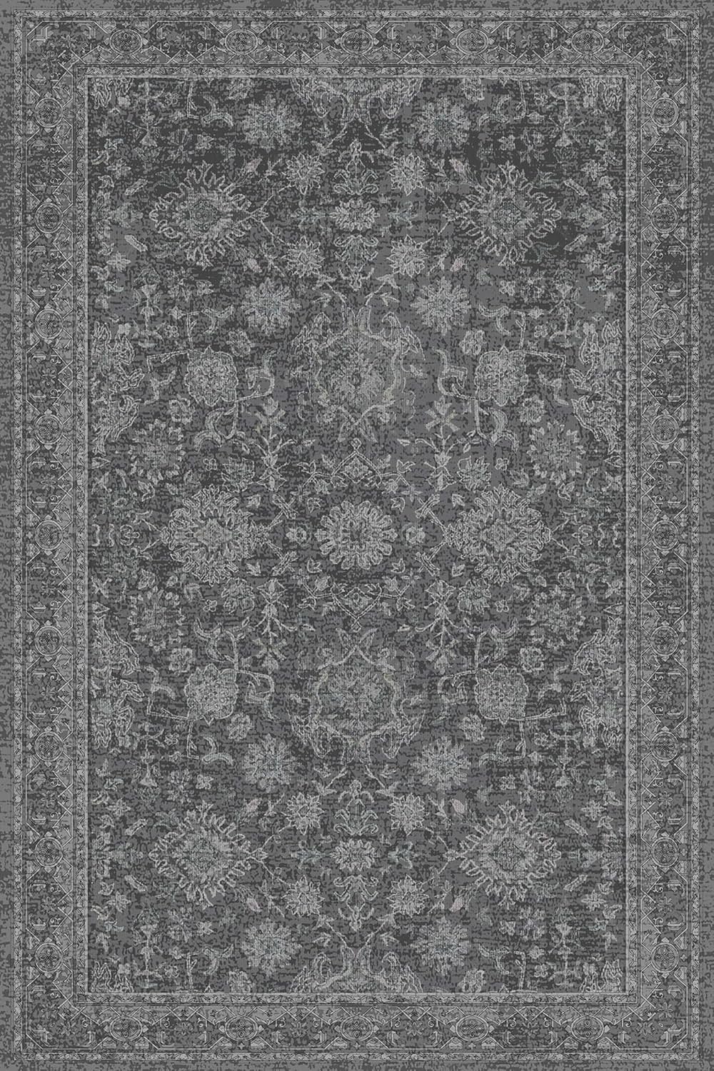 Washable Entryway Rug 2x3 | Non Slip Rugs Runners for Hallways, Entryways, Kitchens, Bathrooms, Bedrooms | Ultra-Soft Flannel Carpet Kitchen Rugs with Rubber Backing (Dark Grey, 2x3)