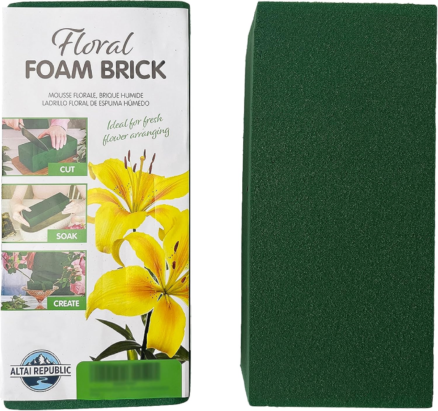 Altai Republic Floral Foam Blocks 2PCS - 8.75”Lx 3.75”Wx 2.75”H Easy to Use Flower Foam Blocks for Wedding, Birthdays, and DIY Crafts - Long-Lasting Wet & Dry Artificial Flower Arrangements