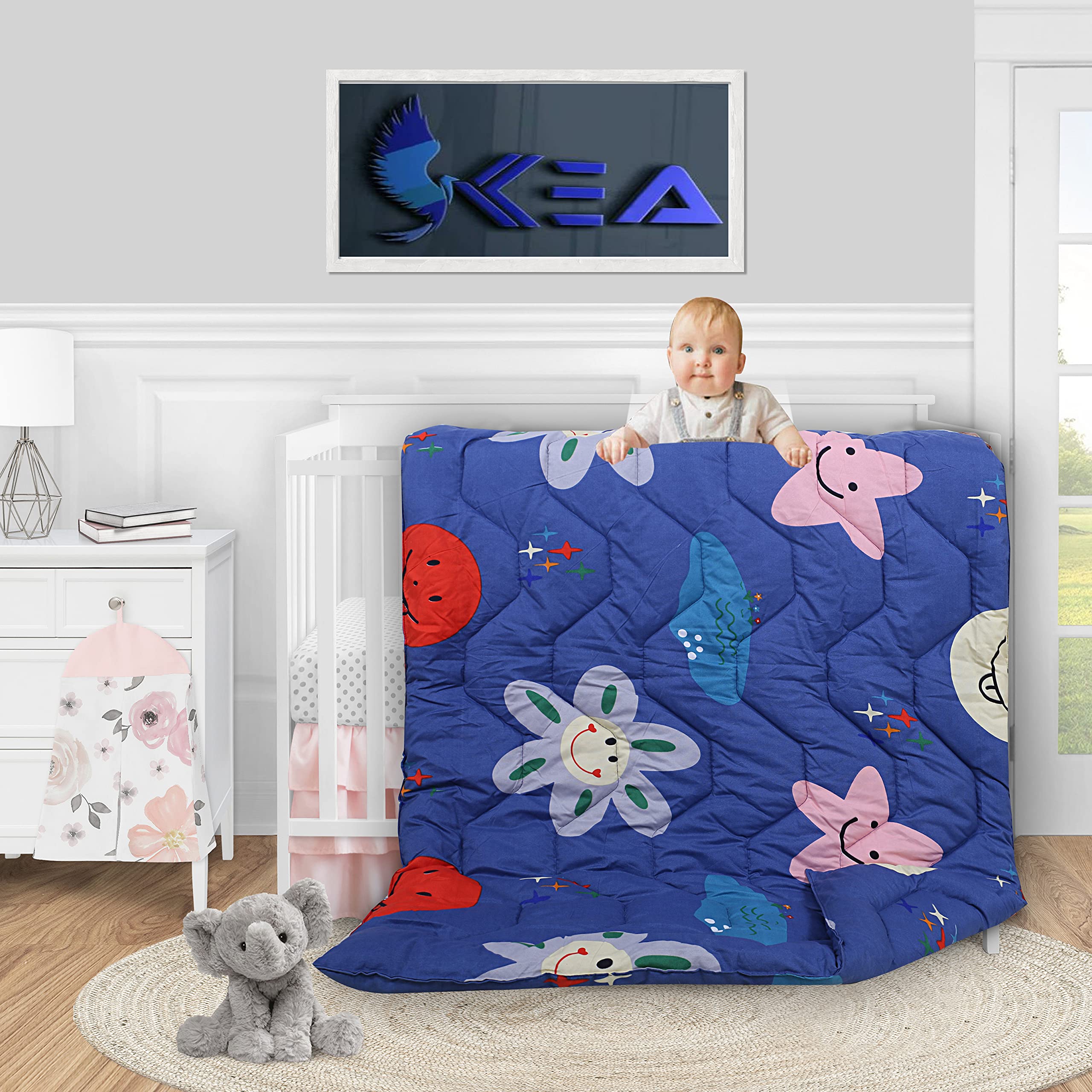 KEA Microfiber All Weather Printed Baby Comforter| 250 GSM |Size - 45X59 Inch|Kids Comforter-image-29