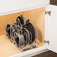 Vista 8 de LYNK PROFESSIONAL® Pot and Pan Organizer for Cabinet - Pull Out Pan Organizer Rack - Slide Out Pans and Pots Lid Drawer - Under Cabinet Kitchen