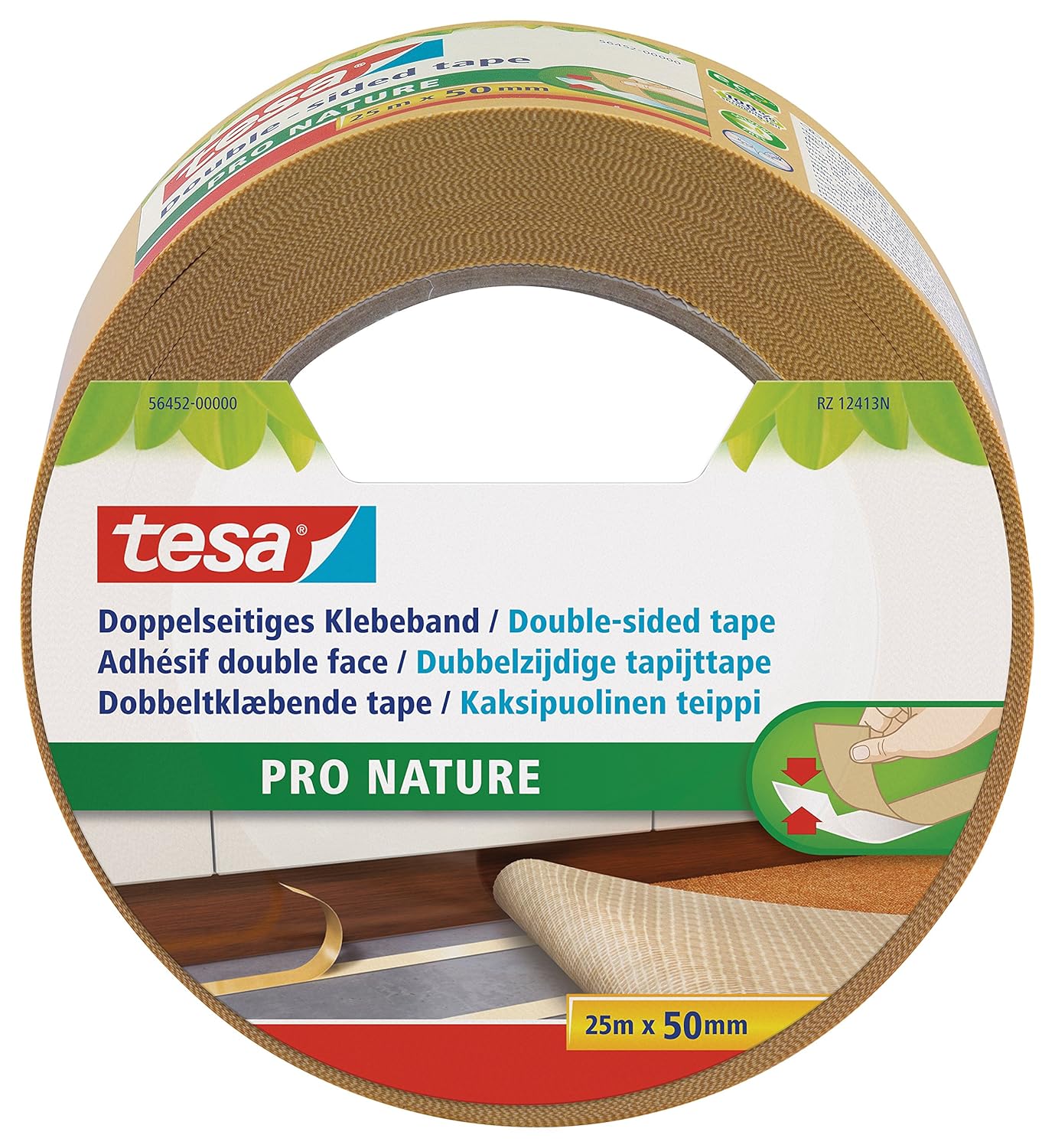 tesa UK Double-Sided Tape ECO Fixation, 25mx59mm, White, 56452-00000-11