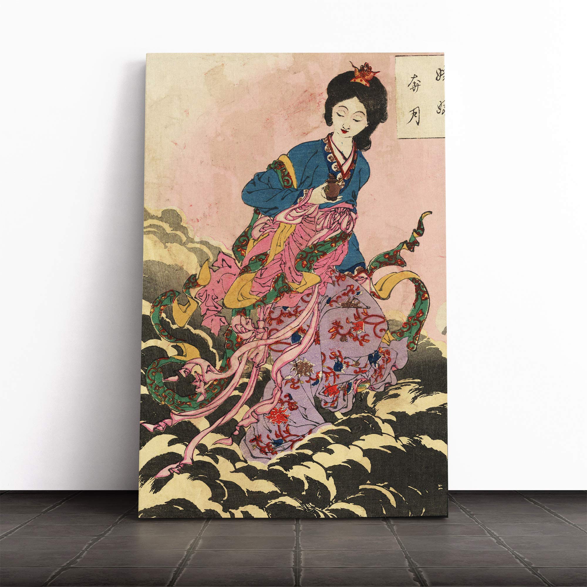 Wall Yoshitoshi Taiso Vintage Japanese Oriental Art (4) Canvas Print | Gallery Wrapped 30mm Frame Wall Art | 30x20 inches | Ready to Hang | Asian Picture | Living Room Bedroom Lounge Office