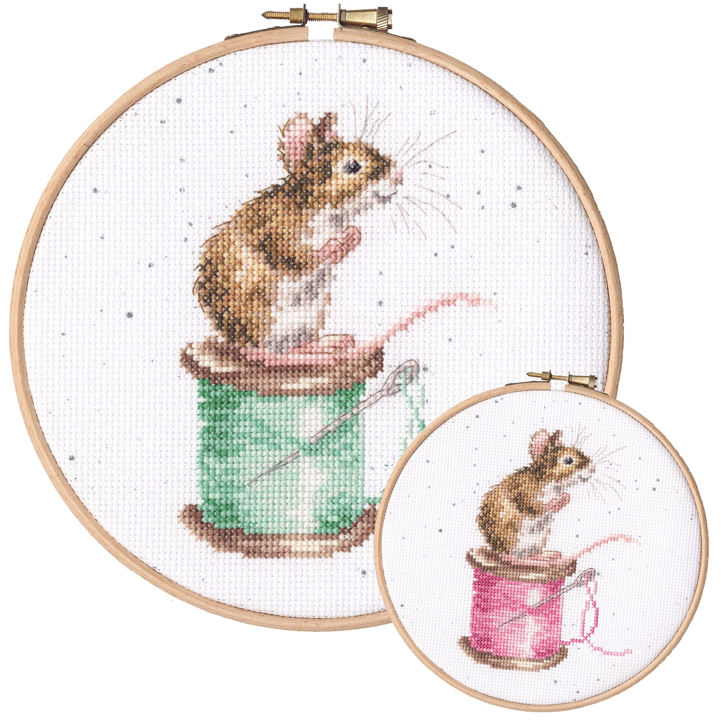 Bothy Threads counted cross stitch kit ""Sew It Begins"", XHD114P, Diam. 15cm, DIY
