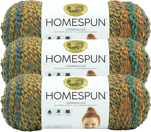 Miniatura 5 de Lion Brand Yarn - Ovillo de lana Homespun, Windsor (3 unidades)