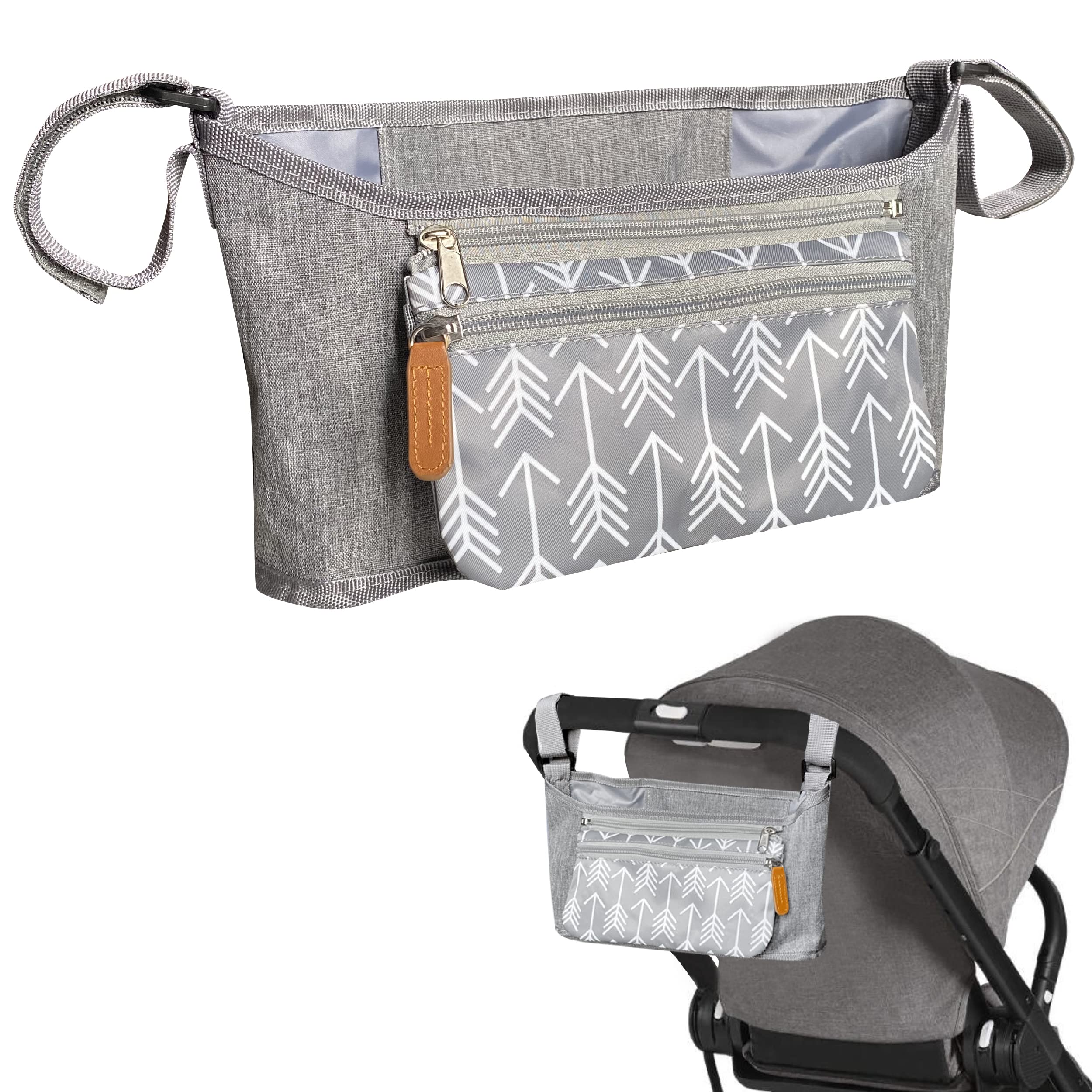 Bolso Carro Bebé Organizador Impermeable para el Cochecito del Bebé. con Bolsa Pequeña Extraíble. Mochila Bolso Carrito Bebé Diseño Universal, Maternidad.