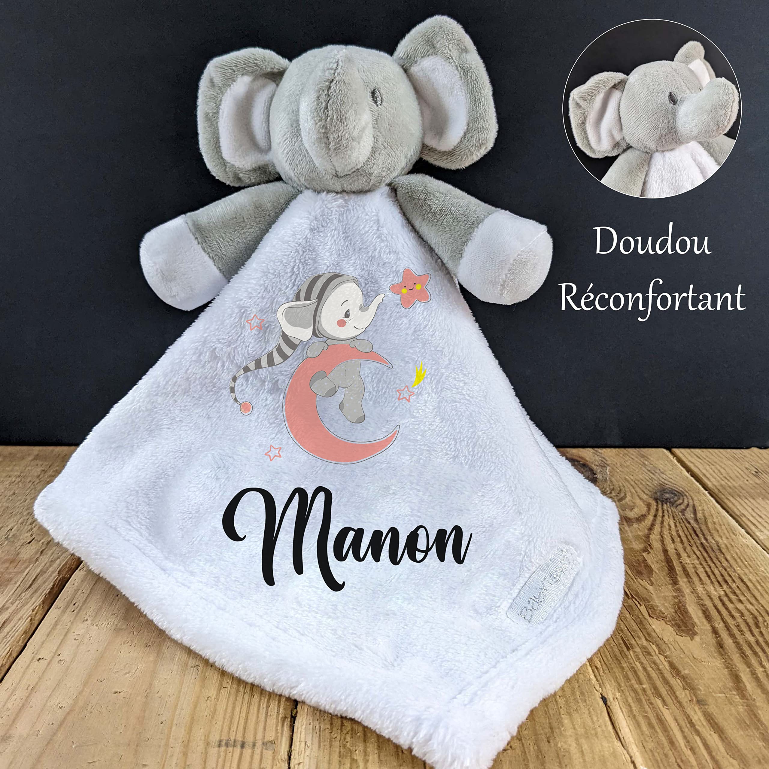 Doudou Personnalisé Avec Un Prénom Peluche Ourson Blanc Ou Marron