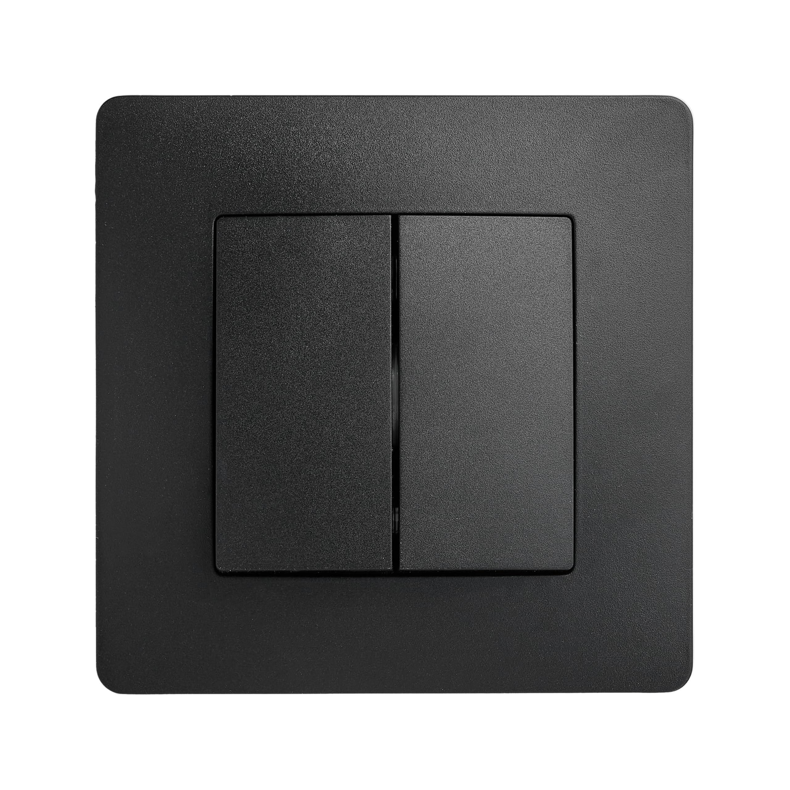 DEBFLEX - Caly - Interruptor Commutador Doble - Interruptor de Pared Cuadrado para Control de Iluminación - Terminales de Conexión Automática - ABS - Instalación Empotrable - Negro - 85 x 85 x 37 mm