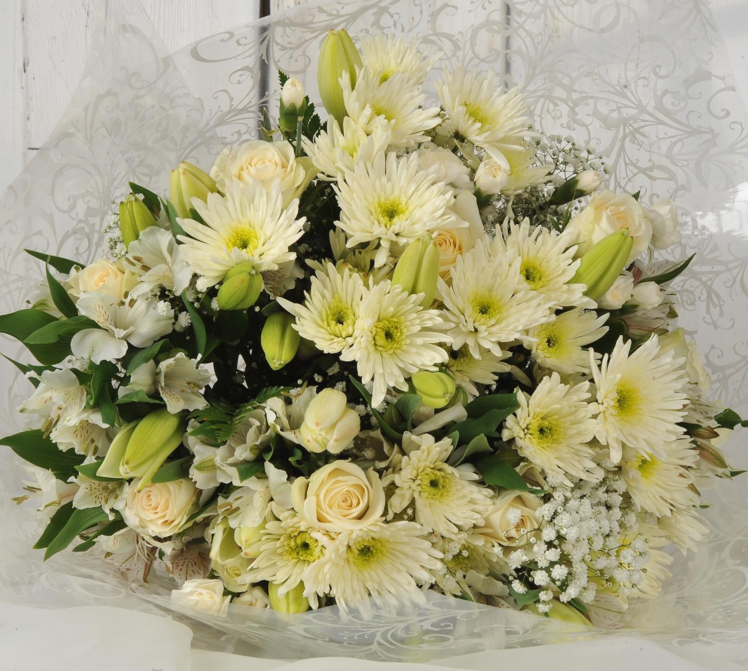 Fresh Flowers Delivery Next Day Prime UK, All White Luxury Bouquet Gift