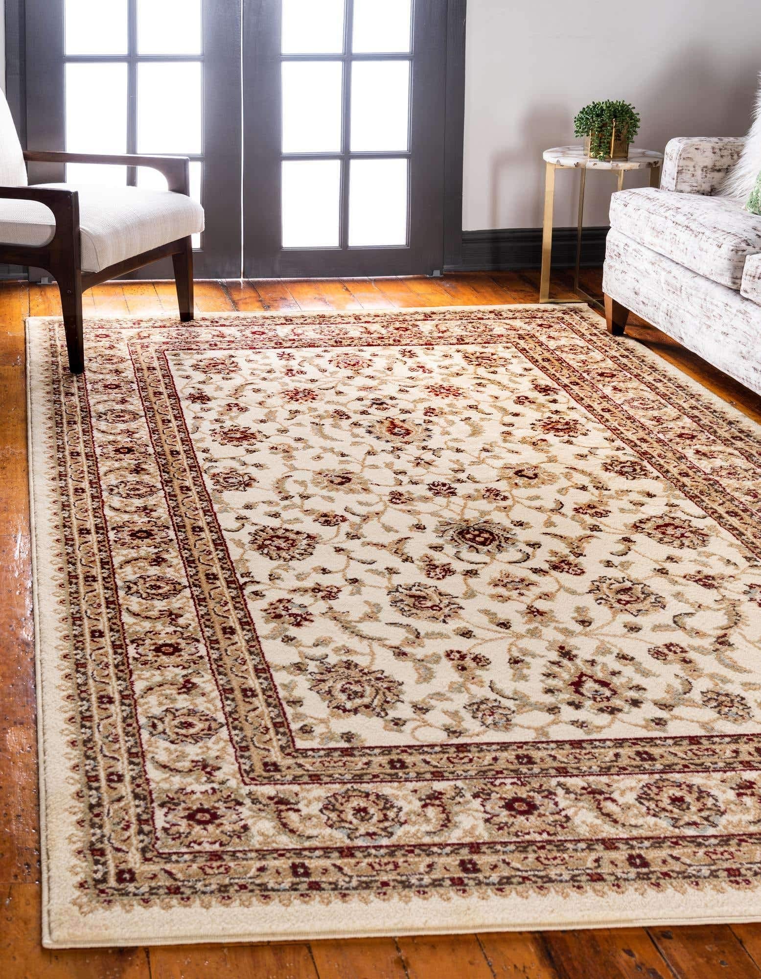 Unique Loom Voyage Collection Traditional Oriental Classic Area Rug (10' 0 x 14' 0 Rectangular, Ivory/Gold)