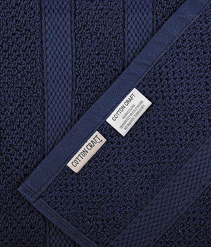 Miniatura 2 de COTTON CRAFT Juego de toallas de palomitas de maíz, juego de toallas de lujo de 10 piezas, algodón puro, suave, absorbente, 21.16 ozm, 2 toallas de