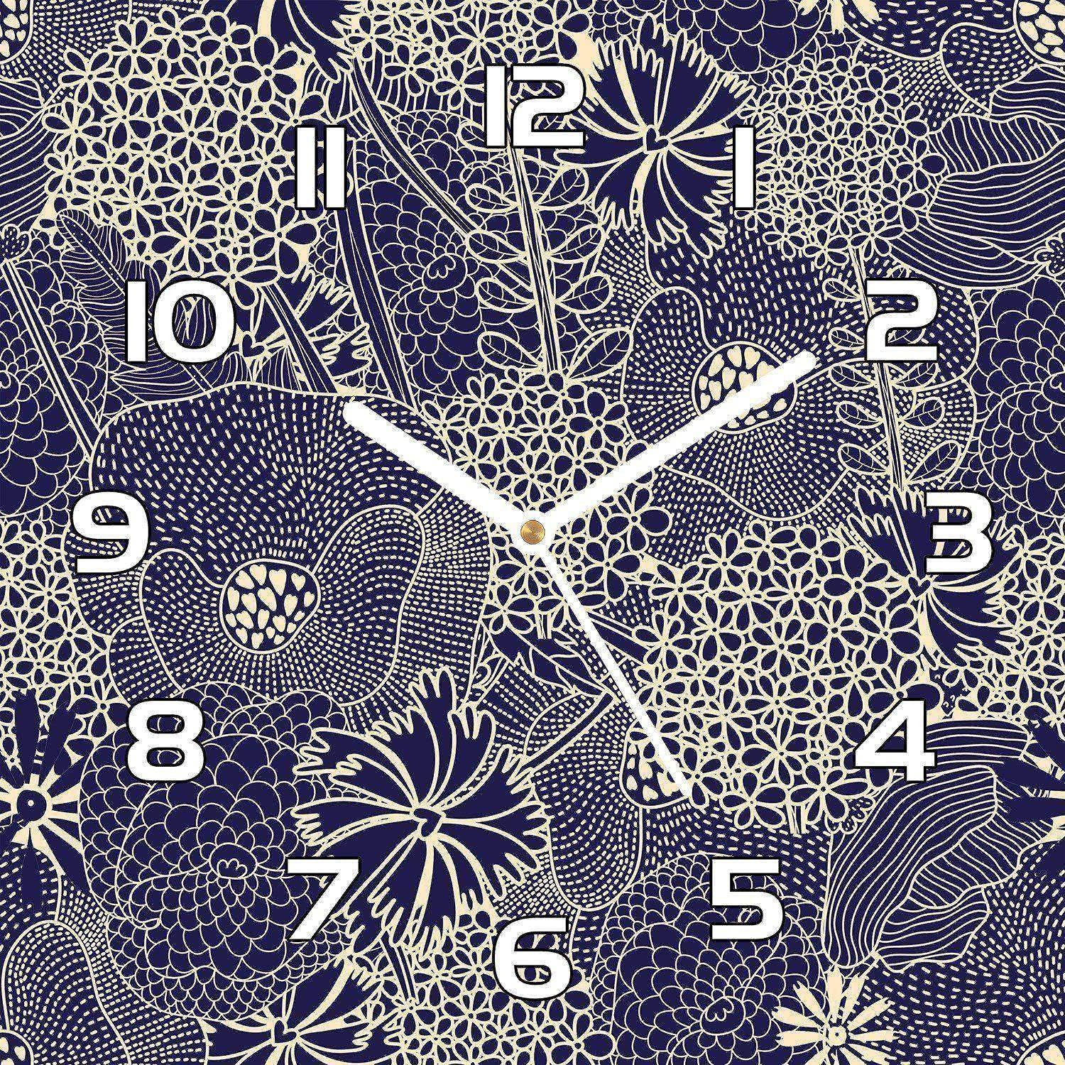 Horloge en verre 30x30 cm Marine Millésime avec aiguilles blanches