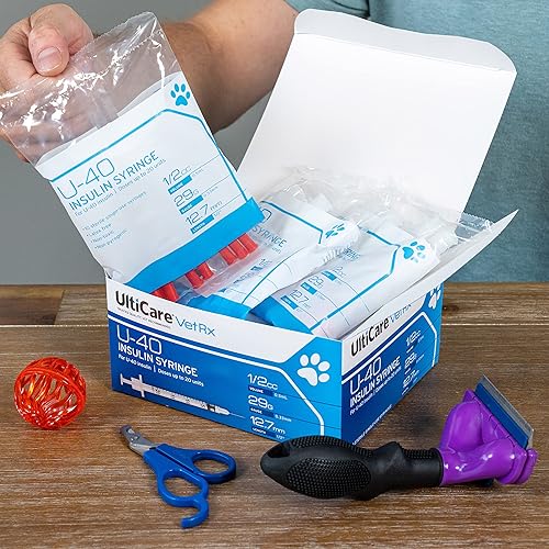Miniatura 3 de UltiCare VetRx U-40 - Jeringas de insulina para mascotas de 12 cc, 1.02 oz x 12 pulgadas, 100 unidades, dosificación cómoda y precisa, compatible