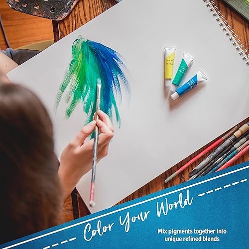 Miniatura 32 de Crafts 4 All Juego de pintura acrílica – 12 unidades de pinturas artísticas de 0.4 fl oz para lienzo, decoración de pintura, madera, cerámica