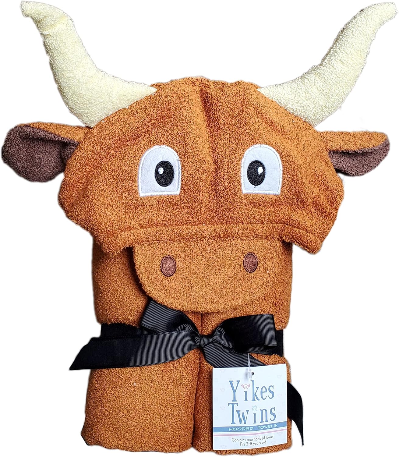 Hooded Baby Towel for Kids 2-8 | Large 100% Cotton Baby Towel for Girls or Boys | Unisex Cute Texas Longhorn Bath Towels for Babies and Toddlers