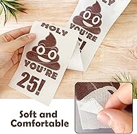 Vista 8 de Regalos de feliz cumpleaños 25, rollo de papel higiénico divertido de 3 capas, papel higiénico impreso Holy Poop You're 25, regalo de bromas