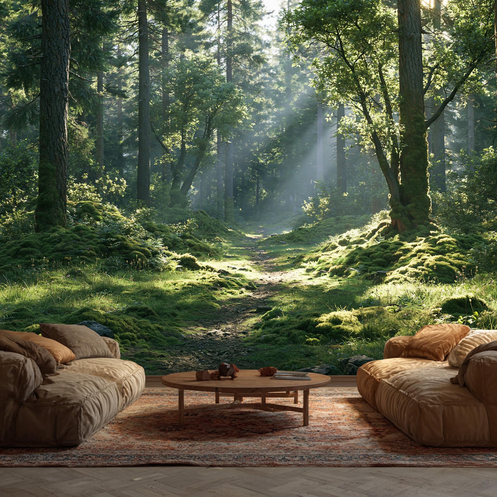Generic Green Woodland Forest Wallpaper Murals — image 1
