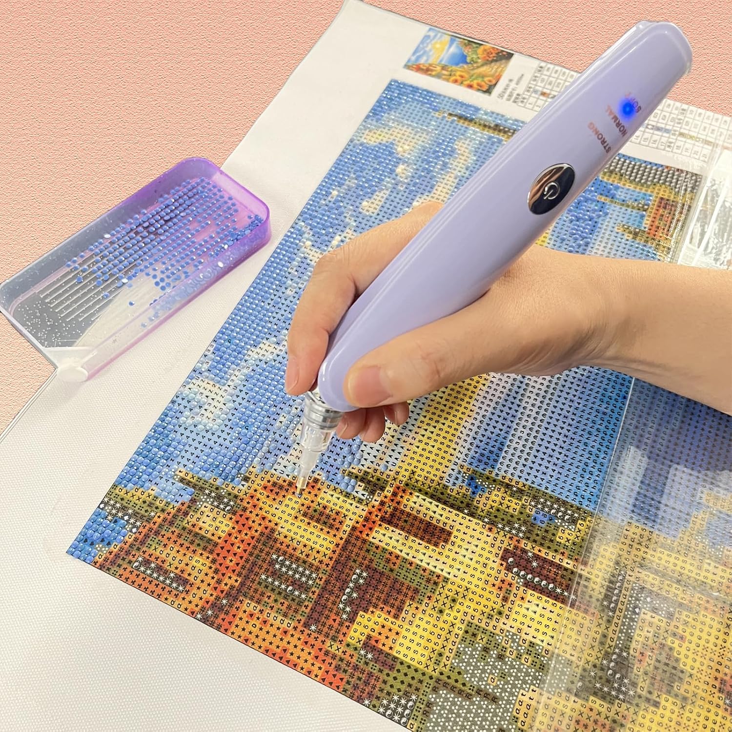 Electric Diamond Painting Pen, Wireless Diamond Painting Pen with Vacuum Pump, No Wax Diamond Art Pen, Diamond Art Accessories and Tools