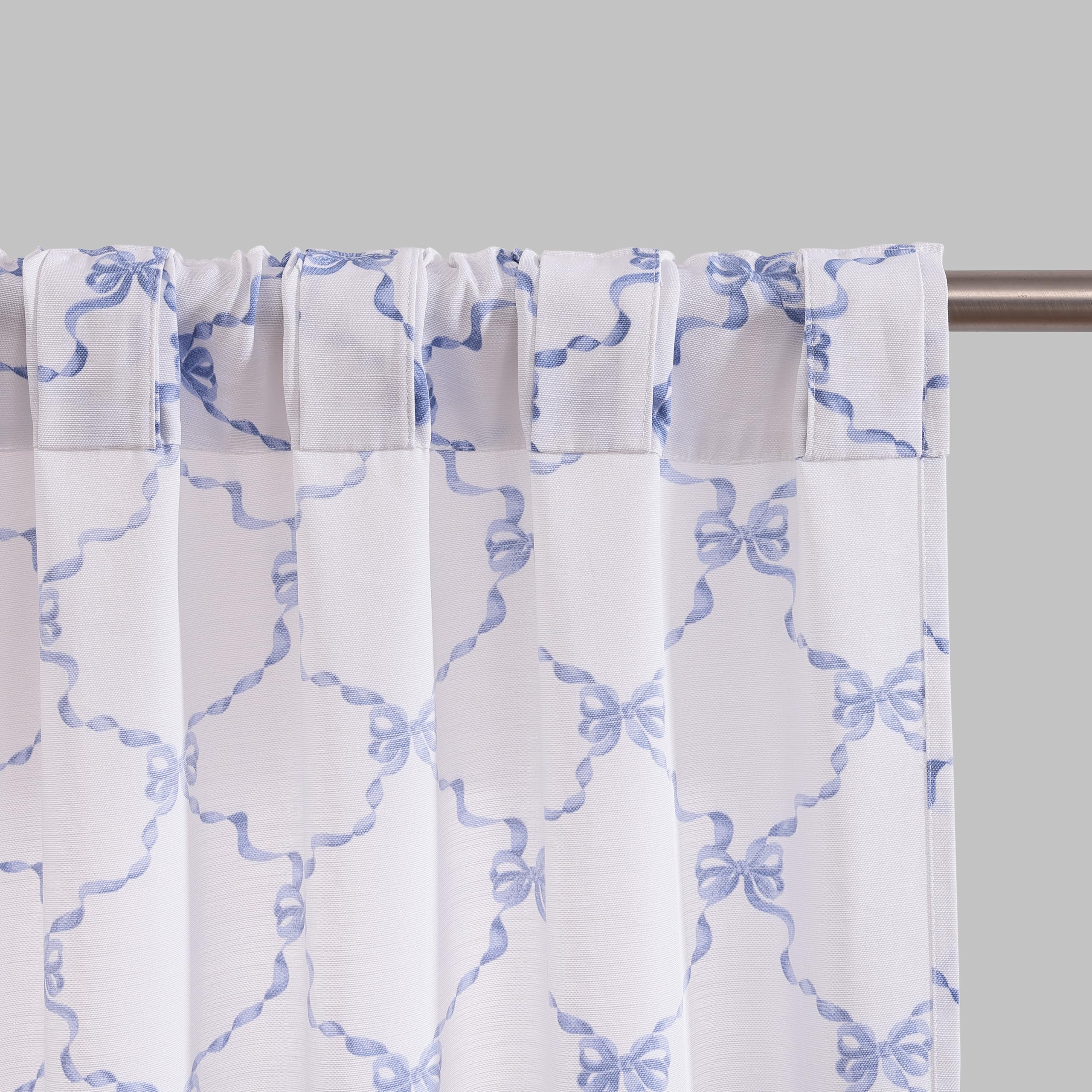 Amazon.com: Laura Ashley Bow Ribbon Window Curtains, 2 Panels