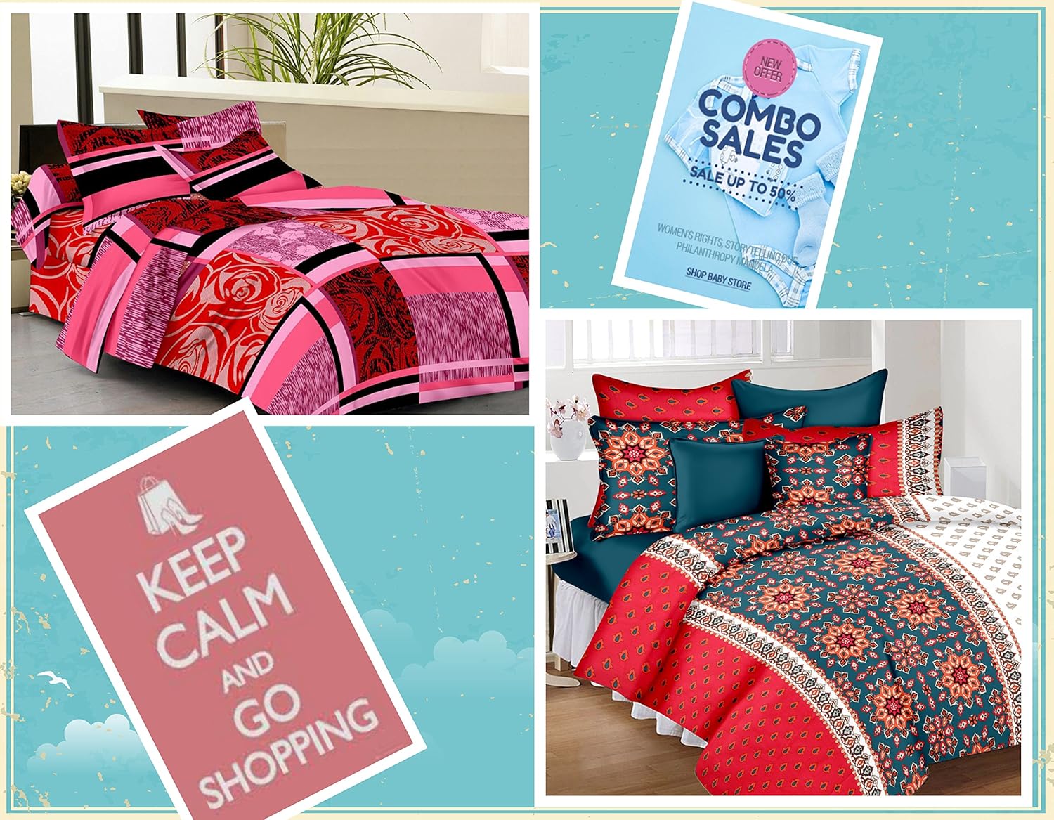 SYK Cotton Double Bed Sheet Combo, Bed Sheets, Bedsheet Offer