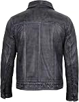 Vintage Leather Jacket Men - Trucker Style Real Lambskin Mens Leather Jackets