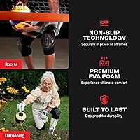 Vista 4 de NoCry Rodilleras de jardinería para mujeres y hombres con cojín de espuma suave y correas antideslizantes ajustables y fáciles de usar, diseño