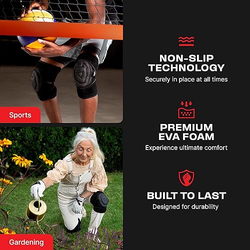 Miniatura 4 de NoCry Rodilleras de jardinería para mujeres y hombres con cojín de espuma suave y correas antideslizantes ajustables y fáciles de usar, diseño