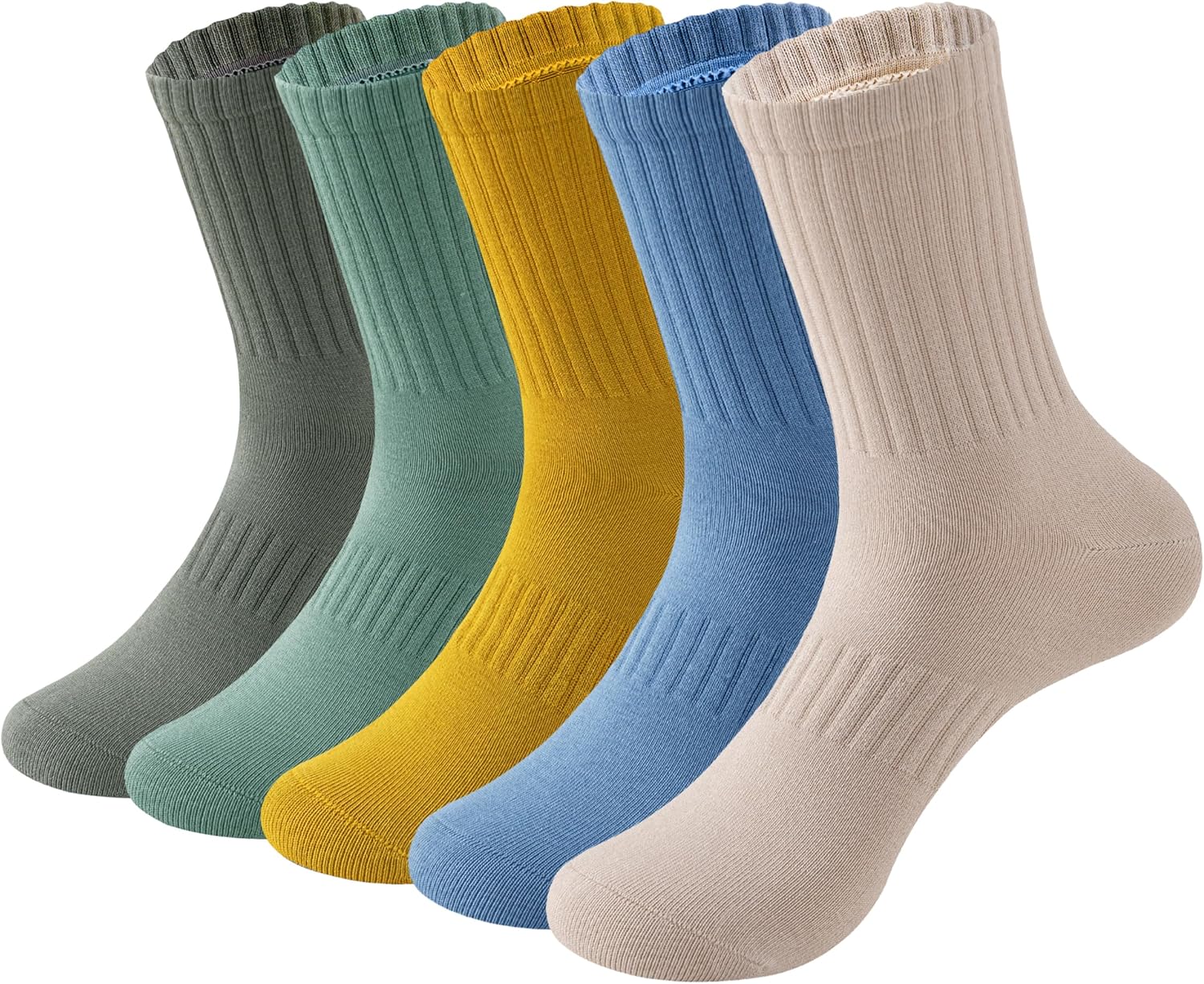 MAGIARTE Womens Athletic Cotton Crew Socks Moisture Wicking Breathable Sports Casual Socks for Women 3/5-PACK