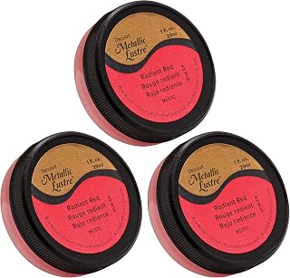 DecoArt Metallic Lustre Wax Paste, 1 fl. oz. Jar, Radiant Red (Pack of 3)