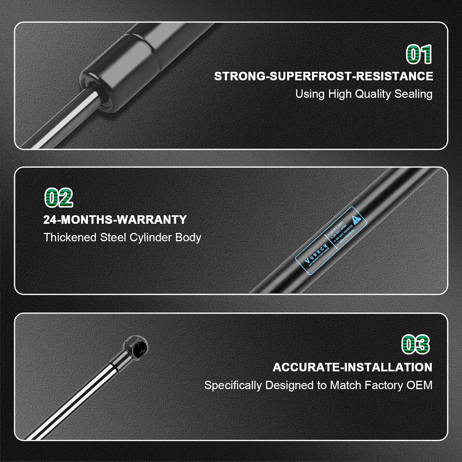 Vurkcy 2 PCS Rear Hatch Shocks Struts Lift Gate Supports Gas Springs Fit for 2007-2014 Chevy Suburban 1500, 2007-2013 Chevy Suburban 2500, 2007-2014 Chevy Tahoe, 2007-2014 GMC Yukon, Replaces 6156