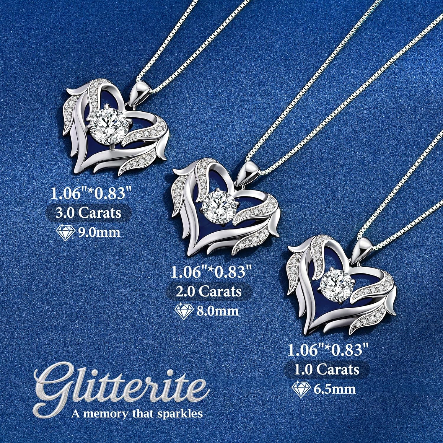 1-3 Carat Moissanite Heart Necklace for Women, 925 Sterling Silver Moissanite Pendant Necklace, Anniversary Present for Her, Birthday Gift for Wife, Diamond Jewelry Present for Girlfriend, Mom, Daughter - Image 6